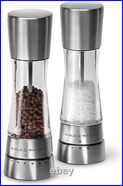 Derwent Salt and Pepper Grinder Set Stainless Steel Mills Include Gift Box