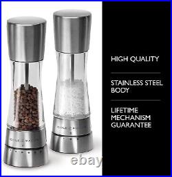 Derwent Salt and Pepper Grinder Set Stainless Steel Mills Include Gift Box