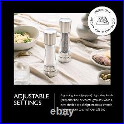 Derwent Salt and Pepper Grinder Set Stainless Steel Mills Include Gift Box