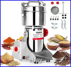 Dry Grain Mill Commercial Electric Wheat Grinder Machine 1000g Stainless Steel