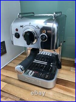Dualit 3-in-1 Coffee Maker Machine, Chrome, Cappuccino, Espresso Boxed & Grinder