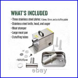 Durable Stainless Steel Grinder. 5HP, 7lbs/min Capacity for Fast Results Durable Stainless Steel Grinder. 5HP, 7lbs/min Capacity for Fast Results
