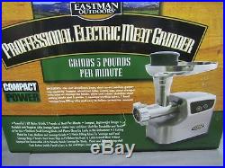 Eastman Outdoors 1HP Professional Electric Meat Grinder w 3 Cutting Plates