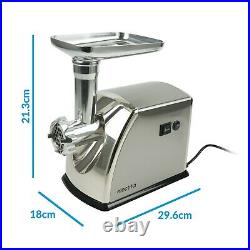 Electric 1800W Meat Grinder Mincer & Sausage Maker Machine in Stainless Steel