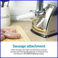 Electric 1800W Meat Grinder Mincer & Sausage Maker Machine in Stainless Steel