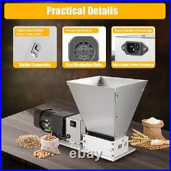 Electric 4L Grain Mill Stainless Steel Grinder Crusher Two-roller Mill 60W 75RPM