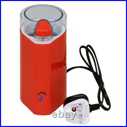 Electric Bean & Dry Coffee Grinder Mixer Crusher Red With Clear LID 150w