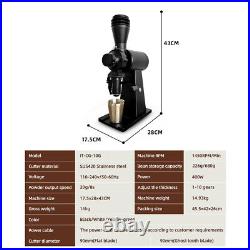 Electric Coffee Grinder Bean Mill With Titanium Burr 90mm Flat Burr 110-240V Black
