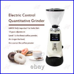 Electric Coffee Grinder Mill 1650g Plastic Hopper Stainless Steel Flat Burr 64mm