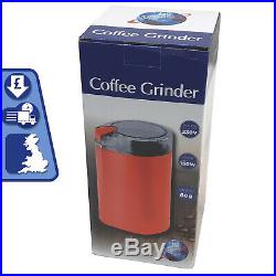 Electric Coffee Grinder Mixer Bean & Dry Spice Masala Crusher Red Clear Lid 150W