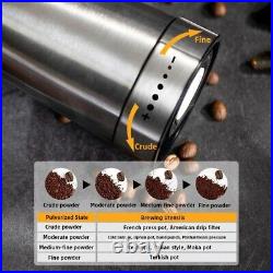 Electric Coffee Grinder Stainless Steel Adjustable Coarseness USB Charging