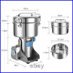 Electric Commercial Herb Grinder Stainless Steel Powder Machine Crusher 2500G Electric Commercial Herb Grinder Stainless Steel Powder Machine Crusher 2500G