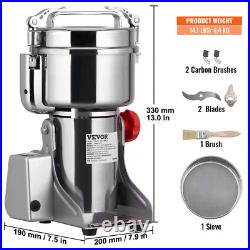 Electric Grain Mill Grinder Stainless Steel 10.6Oz Blade 3750W Commercial Coffee