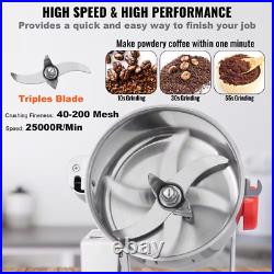 Electric Grain Mill Grinder Stainless Steel 10.6Oz Blade 3750W Commercial Coffee