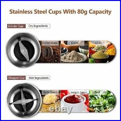 Electric Grinder Stainless Steel Dry Double Cups Miller Blades 300W Coffee Bean