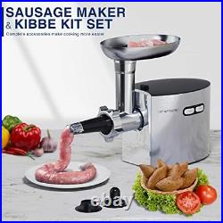 Electric Meat Grinder, Stainless Steel Meat Mincer Sausage Stuffer, 2600W Max