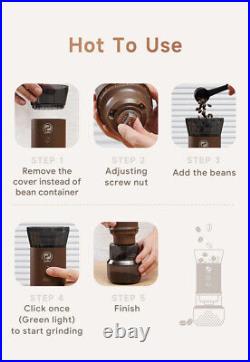 Electric Portable Coffee Bean Grinder SUS420 Stainless Steel Burr Wireless Grind