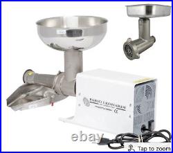 Fabio Leonardi MR8 INOX. 5 HP Powered Vegi Meat Tomato Grinder Combo Stainless