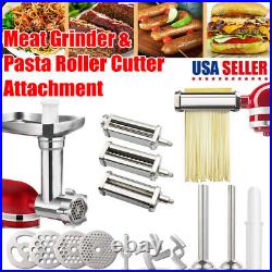 Food Meat Grinder & Pasta Roller Cutter Attachment for KitchenAid Stand Mixer US