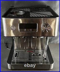 Gevi ECMI0 Espresso Machine with Grinder & Steam Wand Stainless Steel Used