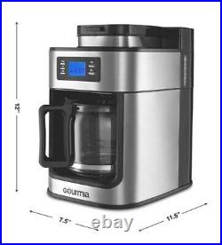 Gourmia GCM470 Coffee Maker with Built-in Grinder Beans or Pre-Ground