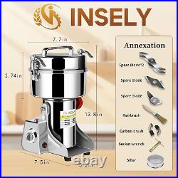 Grain Mill Grinder 1000G High Speed Food Grain Mill Stainless Steel Seeds Flour