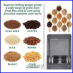 Grain Mill Wheat Flour Grinder, Stainless Steel Metal Burrs (Deluxe Grain Mill)