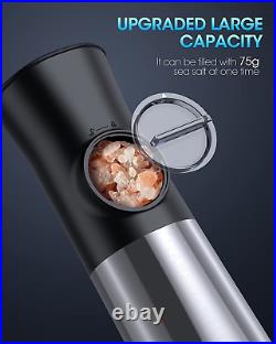 Gravity Electric Salt and Pepper Grinder Set USB Rechargeable Automatic Pepper