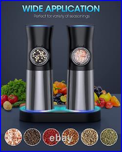 Gravity Electric Salt and Pepper Grinder Set USB Rechargeable Automatic Pepper