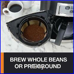 Grind Brew Home Coffee Maker Auto-Start Builtin Burr Grinder 10 Cup Kitchen Pot
