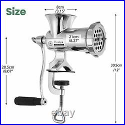 Huanyu Manual Meat Grinder Stainless Steel Hand Cranked Meat Grinding Machine