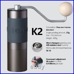 Kingrinder K2/K6 Adjustable Manual Coffee Grinder Portable Mill 420 Stainless