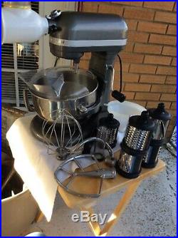 Kitchen Aid Pro 600 Professional Series Mixer 6 Quart Silver chop Grinder grader