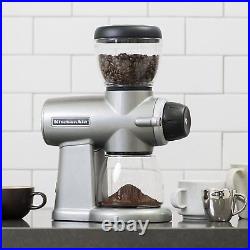 KitchenAid Die-Cast Metal Design KCG0702CU Burr Coffee Grinder, Contour Silver