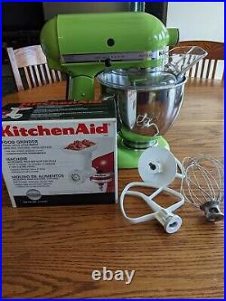 KitchenAid KSM150PSGA Artisan 5 Quart Stand Mixer Green Apple Meat Grinder +