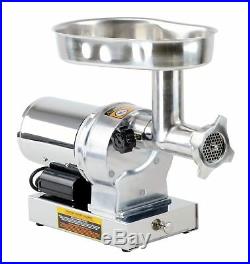 Kitchener #8 Commercial Grade Electric Stainless Steel Meat Grinder 1/2 HP 3