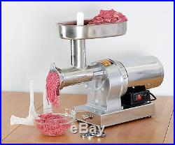 Kitchener #8 Commercial Grade Electric Stainless Steel Meat Grinder 1/2 HP 3