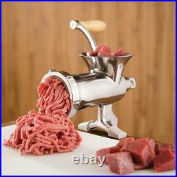LEM Hand Meat Grinder Stainless Steel Clamp Handle Stain Resistant Blades Silver