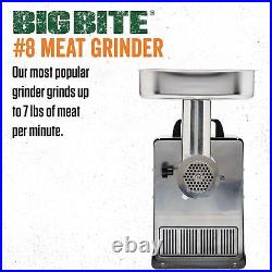 LEM Products BigBite #8 Meat Grinder, 0.50 HP Stainless Steel Electric