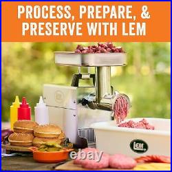 LEM Products BigBite #8 Meat Grinder, 0.50 HP Stainless Steel Electric