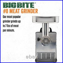 LEM Products BigBite #8 Meat Grinder, 0.50 HP Stainless Steel Electric, product