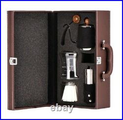 Leather Retro Coffee Kit Cold Drip, Manual Coffee Grinder, Steel Kettle + Case