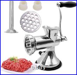 LuxSense Manual Meat Grinder, Stainless Steel Hand Operated Machine, Multifuncti