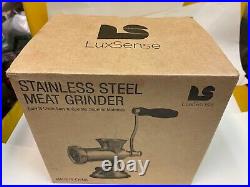 LuxSense Manual Meat Grinder, Stainless Steel Hand Operated Machine, Multifuncti