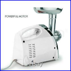 Luxury White Electric Meat Grinder Mincer Sausage Stuffer Stainless Steel 2800W