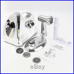 Luxury White Electric Meat Grinder Mincer Sausage Stuffer Stainless Steel 2800W