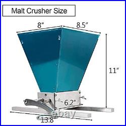 Malt Crusher Adjustable Barley Grinder 2 Roller Grain Mill Stainless Steel Adjus