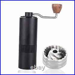 Manual Coffee Grinder Capacity 25g with CNC Stainless Steel Conical Burr Black