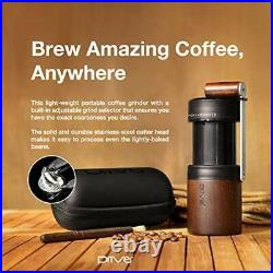 Manual Coffee Grinder, Dual Bearing Expandable Whole Bean Wood Handy Size