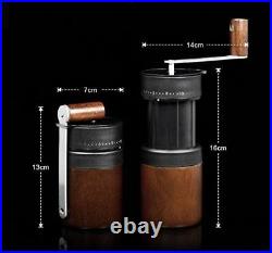 Manual Coffee Grinder, Dual Bearing Expandable Whole Bean Wood Handy Size